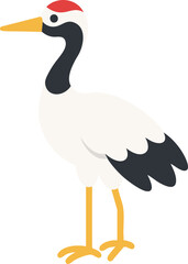 Naklejka premium Korean Traditional Standing Crane Motif