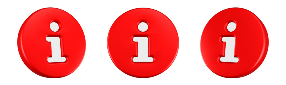info icon 3d render circle button