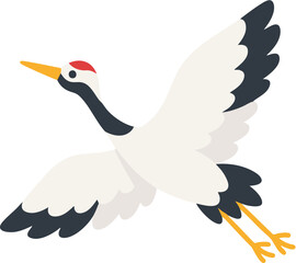 Naklejka premium Korean Traditional Flying Crane Motif