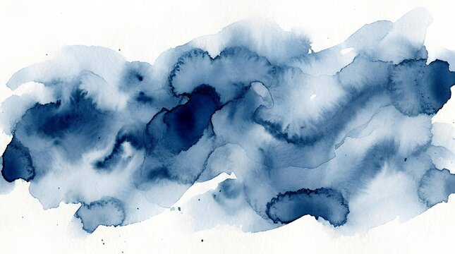 Blue watercolor splash background on white paper.