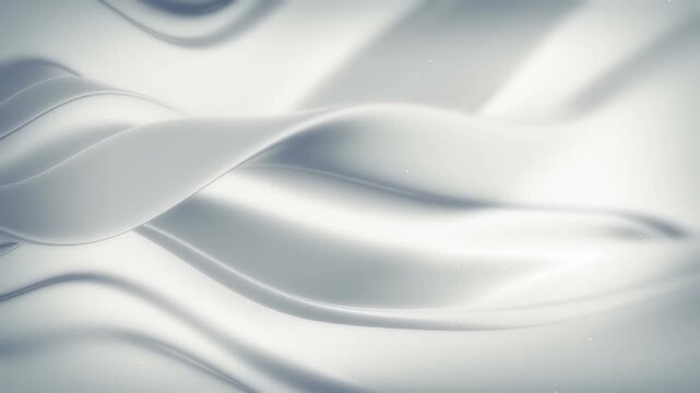 Elegant white silk fabric waves flowing smoothly in a luxury background loop