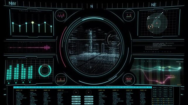 Futuristic Tech HUD Control Panel Sci Fi User Interface Background Video