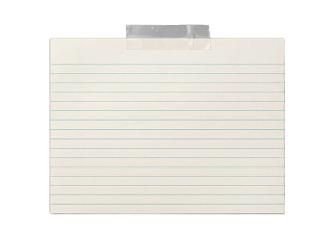 Blank Lined Paper Sheet With Adhesive Tape Attached Isolated On White Background For Professional Notes And Office Communication Memo