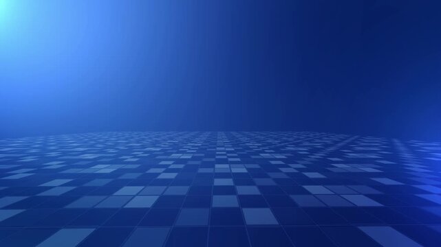 Futuristic Blue Digital Grid Floor with Empty Copy Space Background