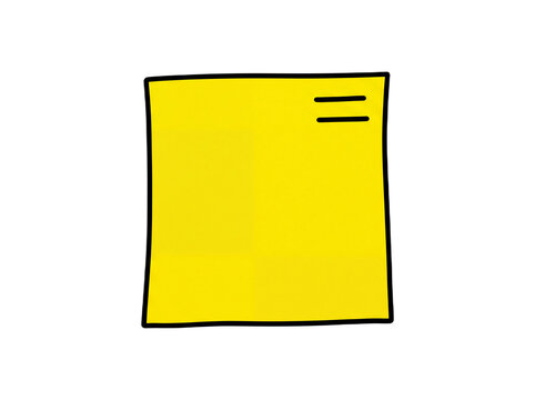 A bright yellow square sticky note paper icon with lines for writing important daily reminders or office task organization notes