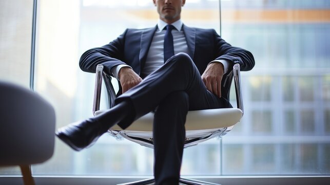 Business professional sitting and posing