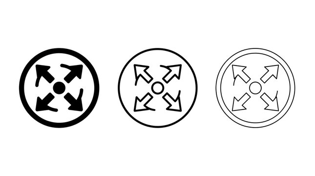 Fullscreen icons isolated on transparent background