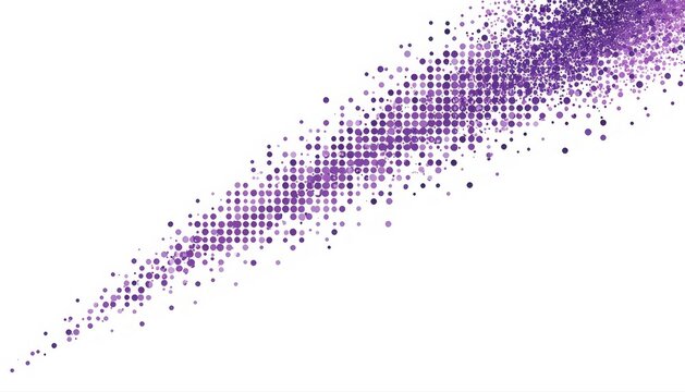 Abstract purple halftone dot pattern diagonal stripe on white background with purple dots dot matrix graphic design dotted texture vector art modern pattern geometric shape halftone diagonal