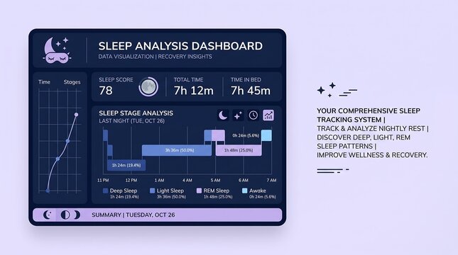 Sleep Analysis Dashboard UI Design for Health and Wellness App