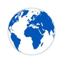 Obraz premium Earth Globe vector illustration featuring a detailed world map with bold continental silhouettes and artistic halftone dot texture. Perfect for global business, international communication, geography,