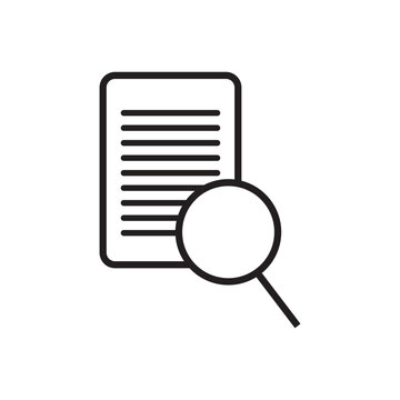 Document with Search Line Icon for File Discovery Vector