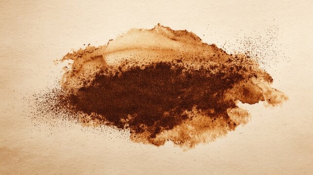 Abstract coffee ground watercolor background in warm cocoa tones