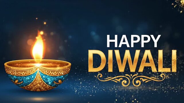 Happy Diwali wishes greeting card design