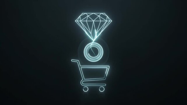 Minimalist diamond wireframe on dark background