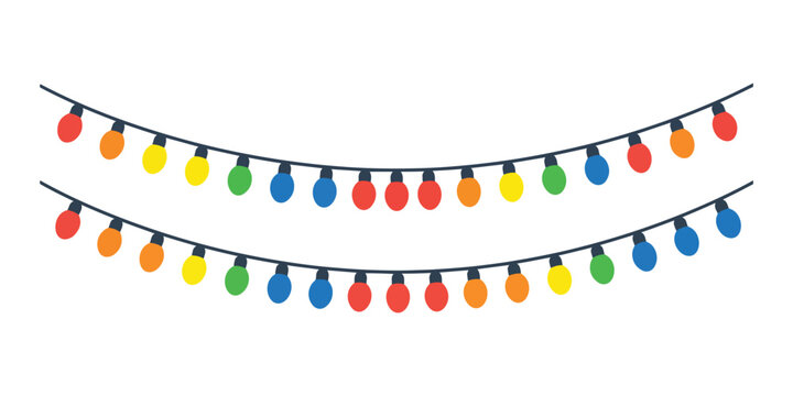 Curved Colorful Light Bulbs on Arched Strands for Event Decor Design