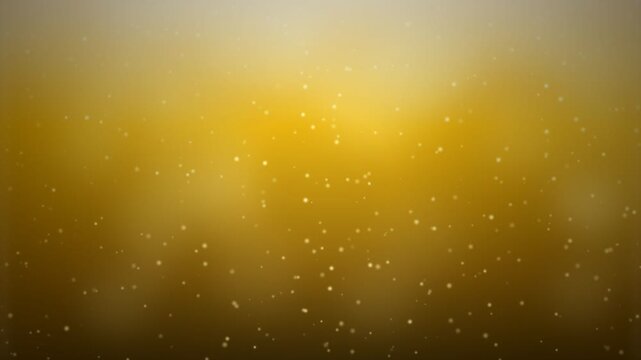 Abstract golden particle background with shimmering floating dust bokeh lights. Warm amber gradient glow and sparkling specks create an elegant, festive atmospheric motion graphic scene.
