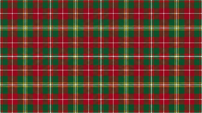 Red and green tartan plaid pattern for Christmas holiday textile design and background.