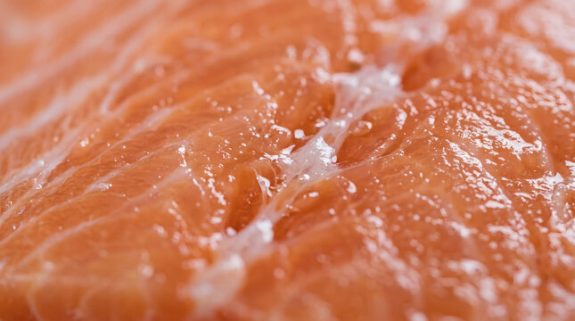 Close up of raw salmon surface texture