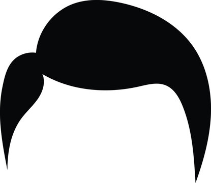 Black hair silhouette on a white background a simple graphic design