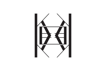 Naklejka premium Geometric Abstract Box Monogram Logo Vector Template