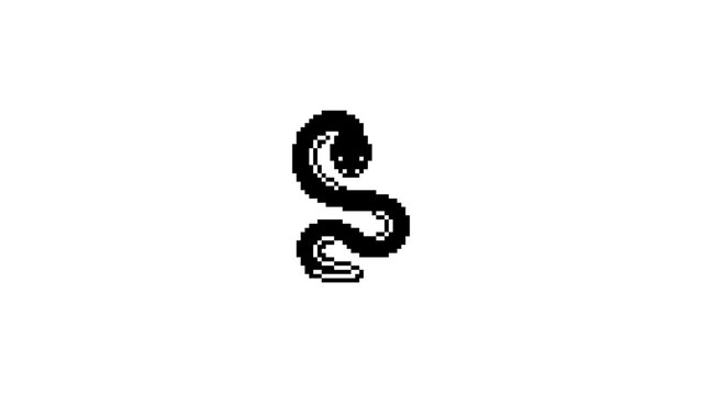 Pixel art coiled snake icon.