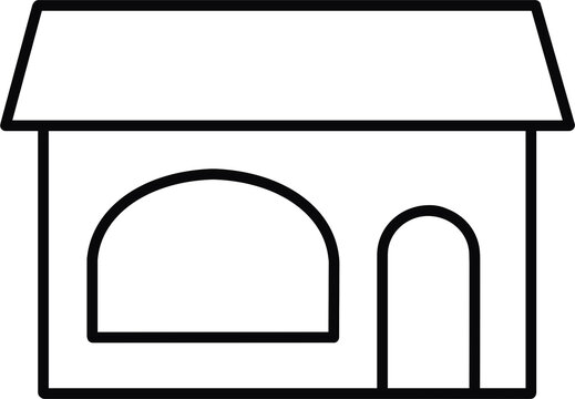 Shop or store building icon with roof