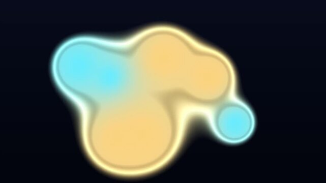 Abstract liquid blob morphing with soft glowing gradient colors on black background