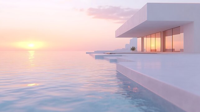 Luxury Modern Villa with Infinity Pool at Sunset. (1)