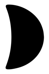 Minimalist crescent moon silhouette vector graphic element © Lethal_Sid