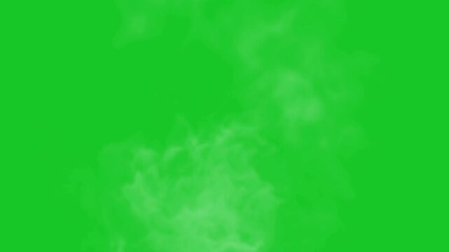 Rising white smoke green screen motion graphics