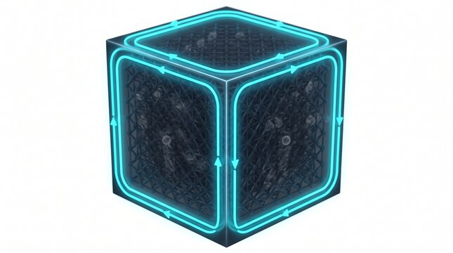 3D Physics Diagram of Electron Flow on the Surface of a Topological Insulator