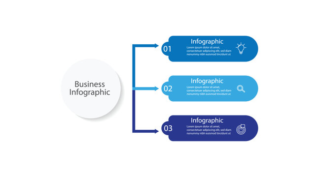 Presentation business infographic template with 3 options. Infographics for business concept. Process chart. Can be used for workflow layout, diagram, annual report, presentations, banner,web design. 