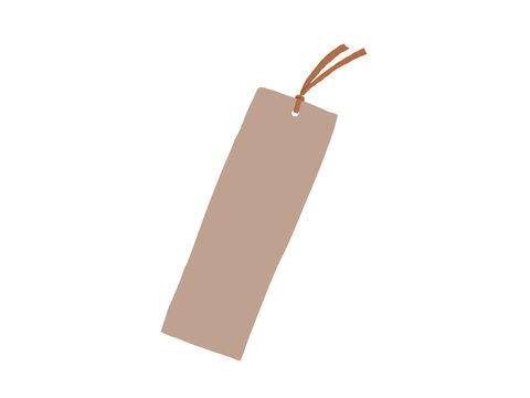 茶色い手描き風のシンプルな栞のイラスト