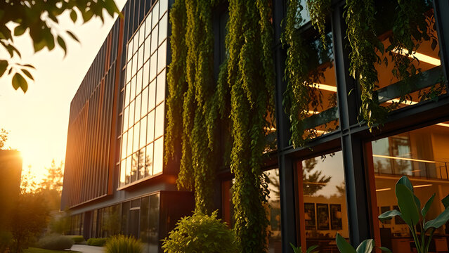 ESG Sustainable Research Center (Low Angle Hero View - Golden Hour Sunlight)