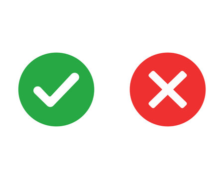 Checkmark and cross icons display options for approval or refusal.