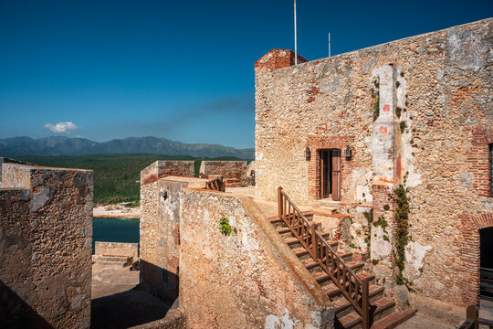 Castillo del Morro fortress on Caribbean coastline in Santiago de Cuba