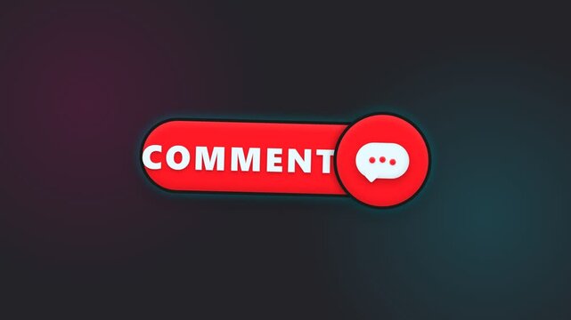 A vibrant red interactive button displays the call to action for users to provide feedback by writing thoughts within an engaging digital interface for social media platform engagement