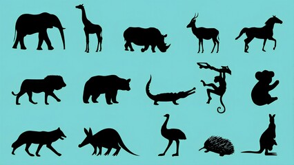 Fototapeta premium Wild Animal Silhouettes