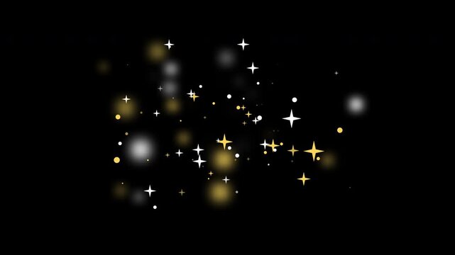 金と白のグリッターが渦を巻いて集まる透過素材