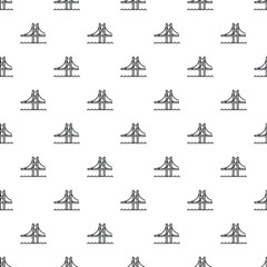 Fototapeta premium Minimal seamless pattern featuring simple suspension bridge line icons