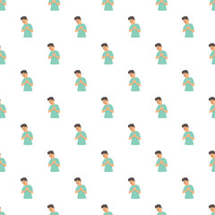 Fototapeta premium Man holding his chest experiencing acute pain in a repeating pattern