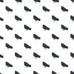 Naklejka premium Black crows creating a seamless flat design pattern on white background