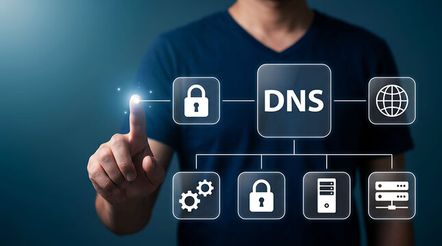 DNS Domain Name System secure network server technology internet web concept