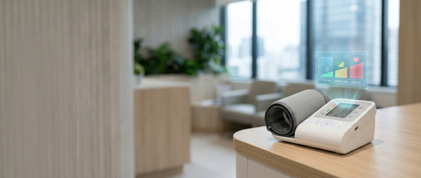 Digital blood pressure monitor supporting health diagnostics in modern clinic