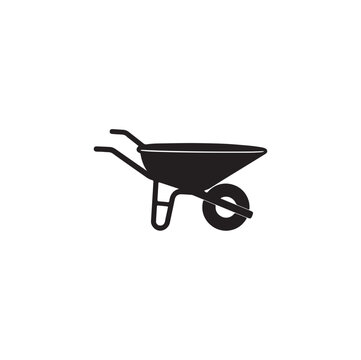 wheelbarrow on a white background