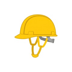 Fototapeta premium Yellow construction hard hat isolated on a white background.