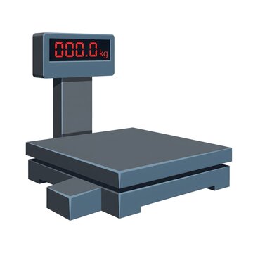 Industrial digital floor scale with a blank electronic display showing zero weight.