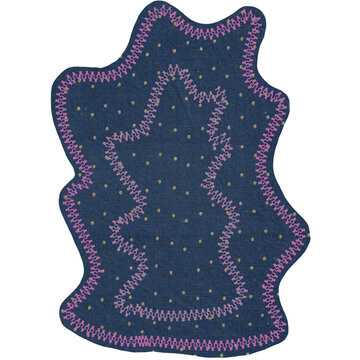blue denim stitching