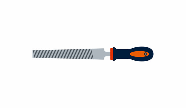Flat Engineer File Hand Tool Vector Illustration Isolated on White Background
