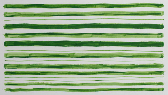 Horizontal Green Paint Brush Stroke Artwork Design on Clean Background